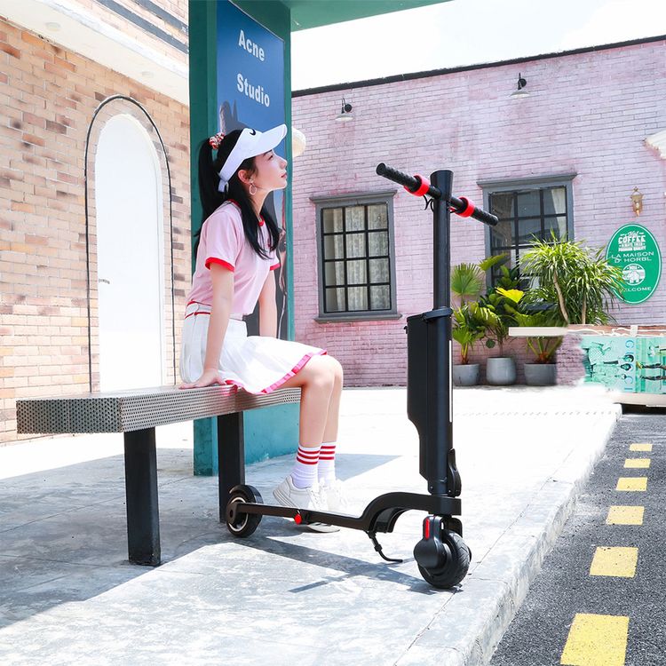 Green Lion GBK-Compact E-Scooter with 100kg Maximum Load Capacity, LED Digital Display, Electronic & Pedal Brakes, 25km/h Maximum Speed, Cruise Control - Black