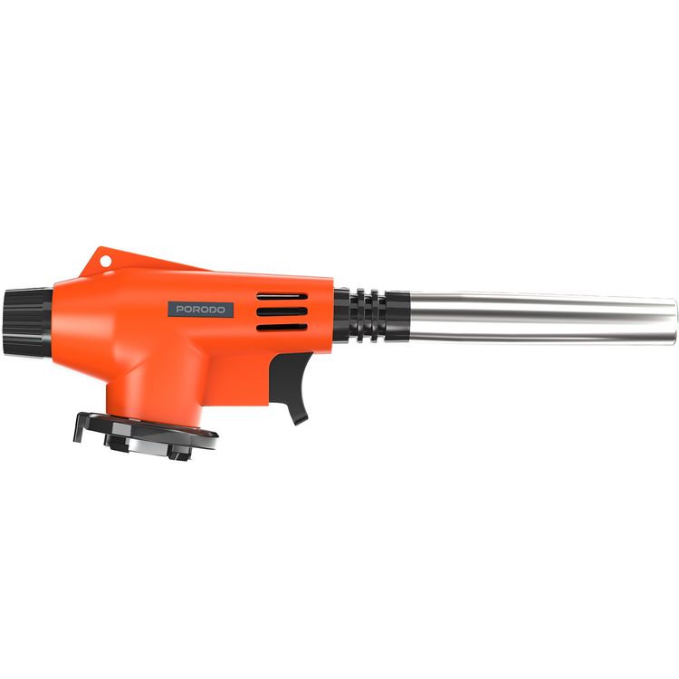 Porodo Flame Master Butane Gas Lighter with Piezo Ignition, 1300°C Maximum Temperature, 14mm Injector Size, Multi-Purpose Lighter, Adjustable Flame, Quick & Easy-to-Use - Black