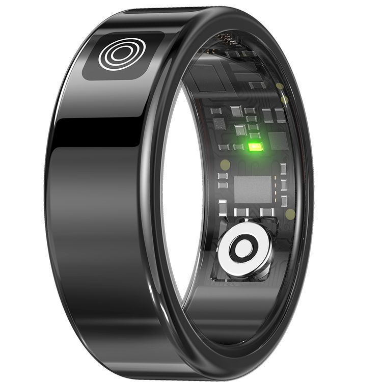 Porodo FitSync Smart Ring with Digital Display with Touch Scroll Function in Large Size 10, Up to 4 Days Active Use Time, 96KB Ram & 128KB ROM, Camera Gesture Control, Activity Tracking & 128 Sport Modes - Black