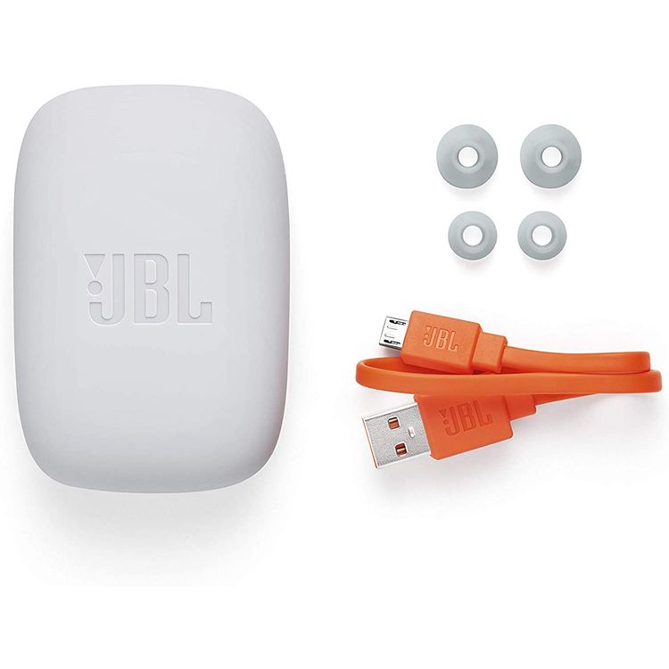JBL تحمل الغوص سماعات رأس رياضية لاسلكية مقاومة للماء مع مشغل MP3 مدمج ، تصميم مشبك الأذن ، وقت تشغيل لمدة 8 ساعات مع شحن سريع ، سماعة رأس مزودة بأزرار تحكم باللمس ، IPX7 مقاوم للماء
