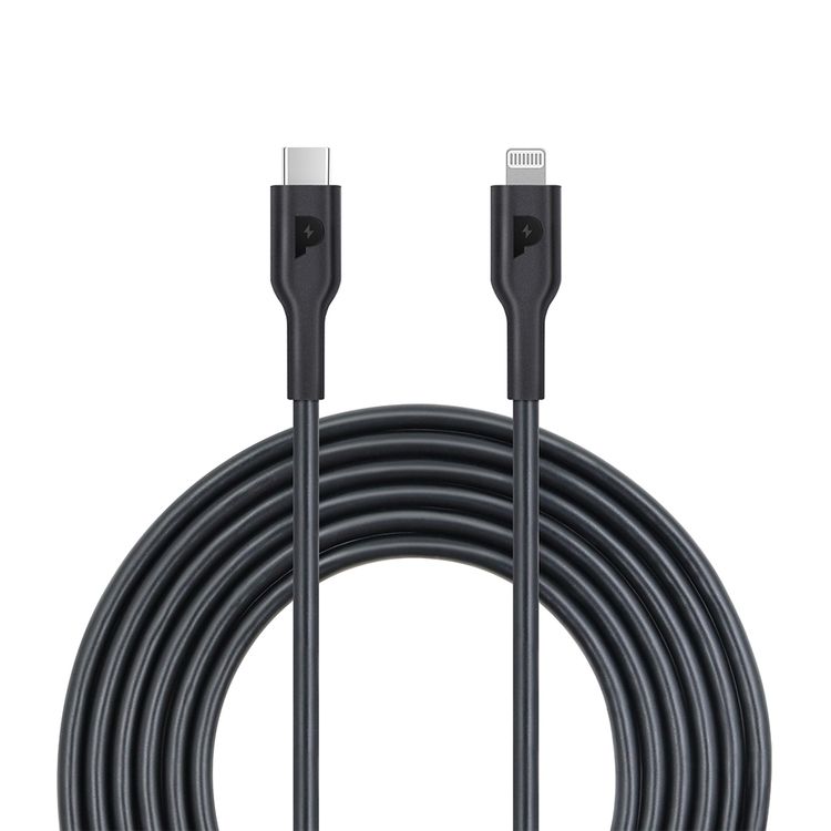 Powerology Type-C to Lightning Cable PD 20W, Fast Data Sync And Charge, Universal Compatibility, 2m/6.5ft - Black