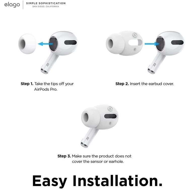 غطاء Elago Airpods Pro Earbuds Plus مع أطراف مدمجة (6 أزواج)