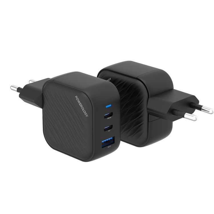 Powerology  USB-A and USB-C Ports GaN PD Wall Charger EU