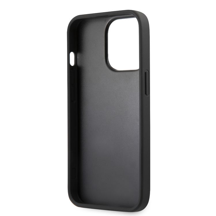 CG MOBILE Guess PU Leather Case Saffiano with Metal Logo Hot Stamp Stripes Compatible for iPhone 13 Pro Max (6.7") Anti-Scratch, Easy Access to All Ports