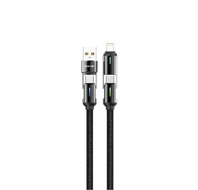 Green Lion 4-in-1 LED Braided Cable, 1.2m, 480 Mbps Data ...