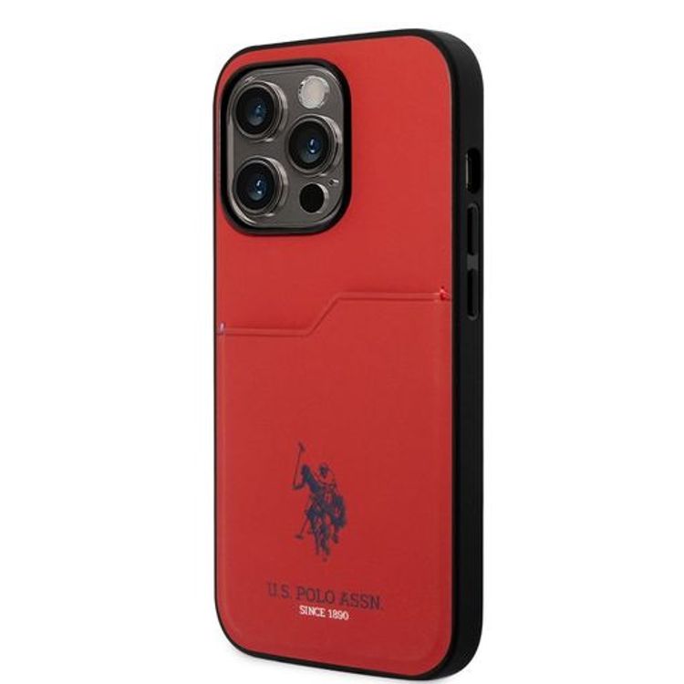 U.S. Polo Card Slot Hard Case iPhone 14 Pro - Red