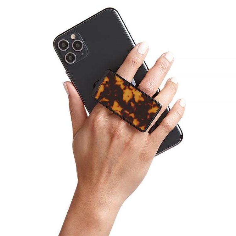 هاندل مقبض هاتف قصدة ، أزواج مع أي هاتف ذكي ، مسند متعدد الوظائف ، متوافق مع الشحن اللاسلكي ، قبضة الهاتف والحامل - سلحفاة