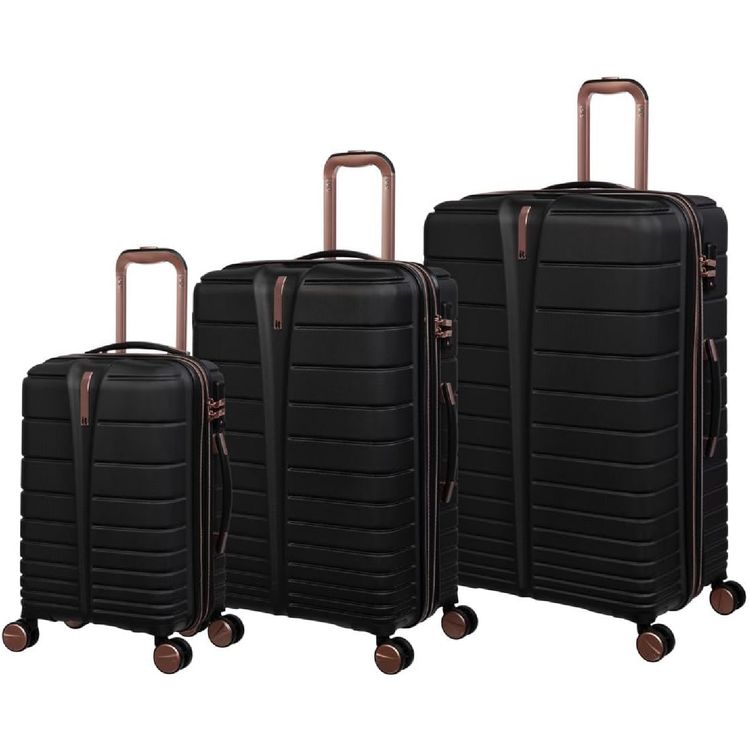 it Luggage Fascinate ABS Hard Case, Expandable Trolley with TSA Lock, 8 Spinner Wheels - Black