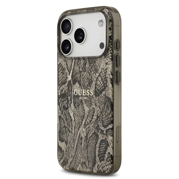 غطاء لجهاز iPhone 17 Pro بتصميم نمط Phython وشعار كلاسيكي مصنوع من مواد PC وTPU مع تقنية MagSafe، يوفر حماية ضد السقوط، وقبضة مريحة، وشكل نحيف وأخف وزناً، مع عبوة مستدامة، وتركيب سهل - بني