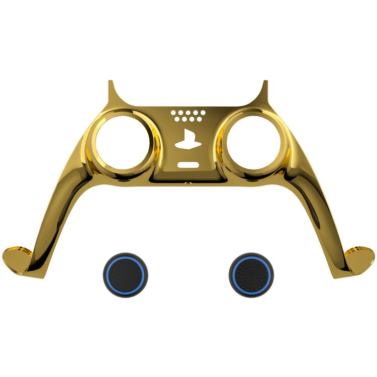 Porodo Gaming Decorative Panel Combo for PS5 Edge Controller, Thumbstick Covers, Personalized Design, Dust & Sweat Resistant, 2-in-1 Combo - Blue + Gold