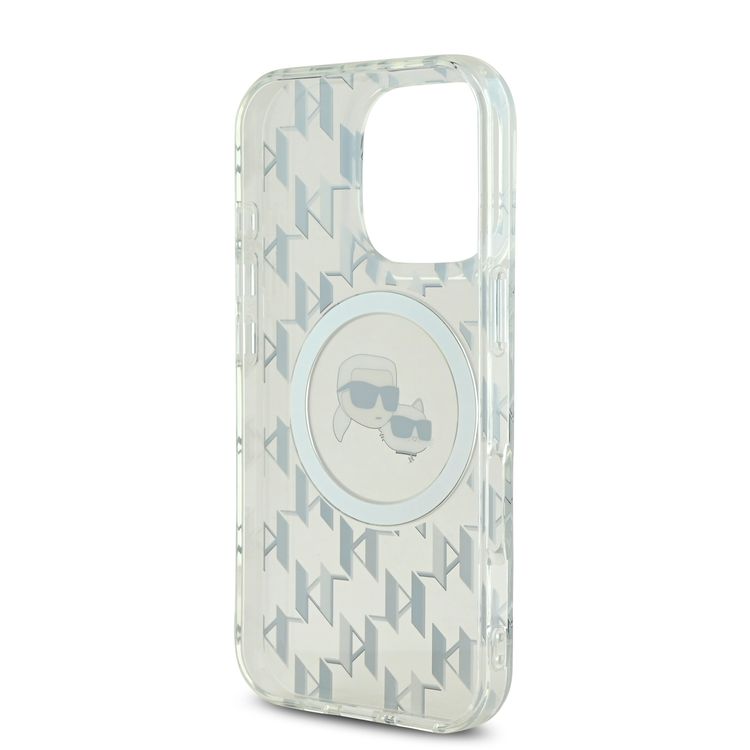 Karl Lagerfeld Magsafe IML Hard Case for iPhone 16 Pro Max with Karl & Choupette Heads, Slim Profile, Easy Snap-on, Drop Protection, Magsafe Compatible, Sustainable Packaging - Transparent