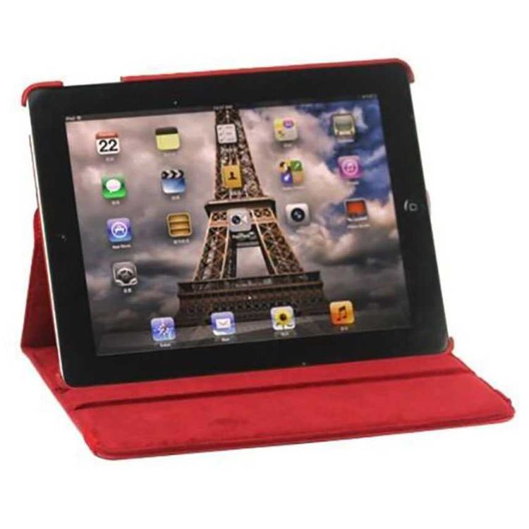Devia Leather Case with Pencil Slot Compatible for Apple iPad Pro 11" ( 2018 ) Elegant & Slim Design 360° Full Protection Case - Three Fold Flip Stand Protective Cover - Red