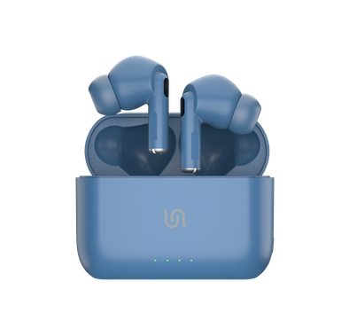 Porodo Soundtec Wireless ANC In-Ear Earbuds with Touch Controls, Wireless Charging, Transparency Mode, Comfortable Fit, Superior Microphone, 20 Hours Playtime with Charging Case, 10m Operating Distance - Blue