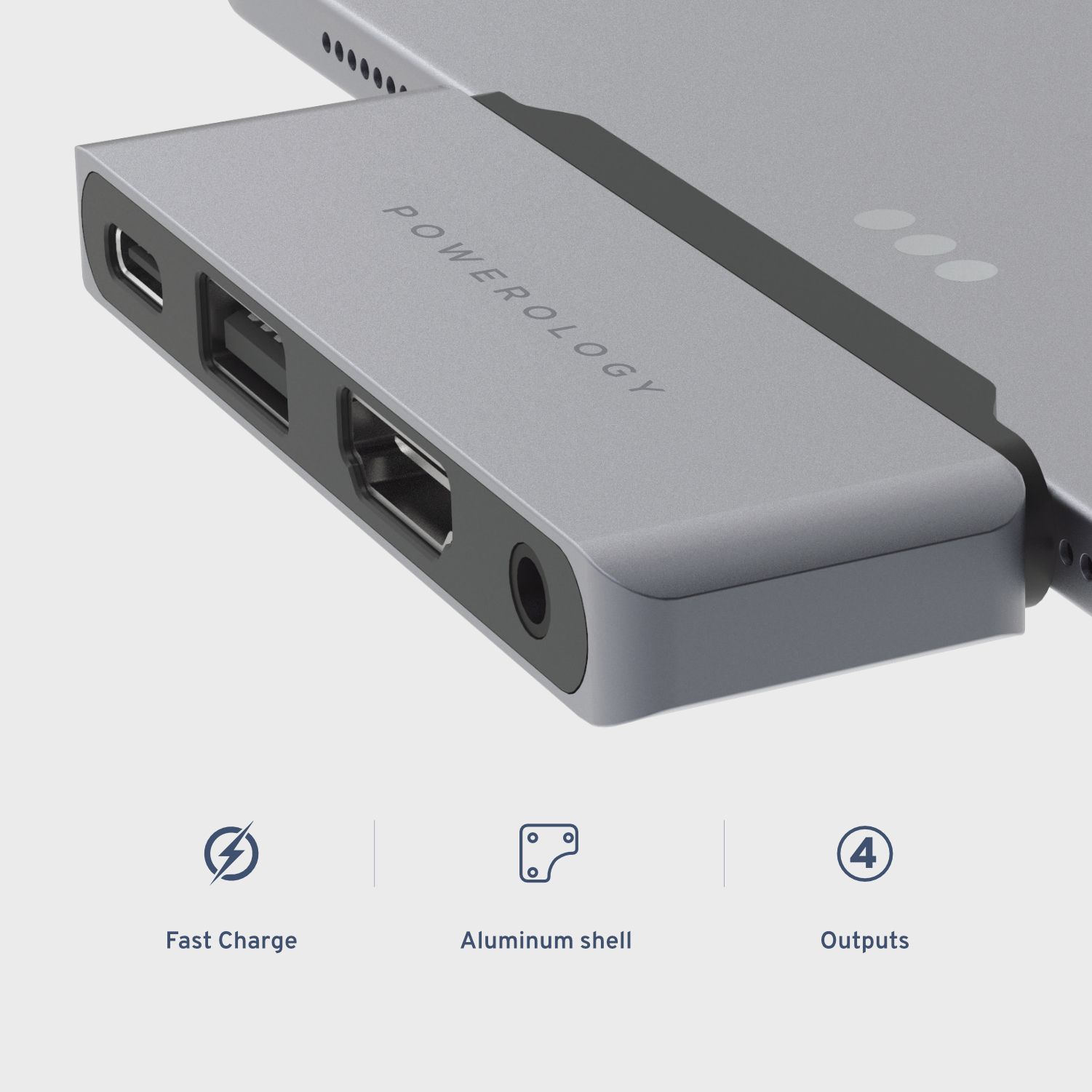 Powerology4 in1 60W PD USB-C Hub