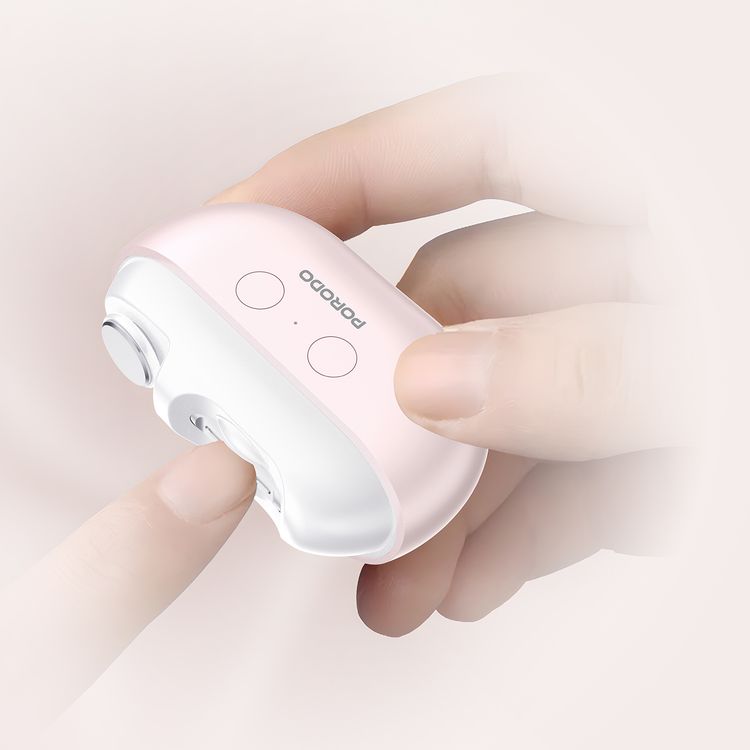 Porodo Multi-Function Electric Nail Clipper with Dual-Speed Settings for Trimming & Polishing, 500mAh Battery, 3 Hours Working Time, Built-in LED Light, Magnetic Safety Cover, USB-C Charging Port - Pink