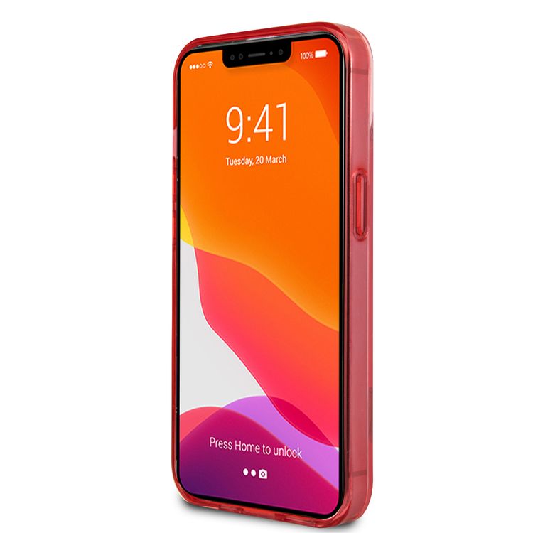 CG MOBILE Ferrari Transparent Hard Case Gradient Print Logo Compatible for iPhone 13 (6.1") Scratches Resistant, Easy Access to All Ports