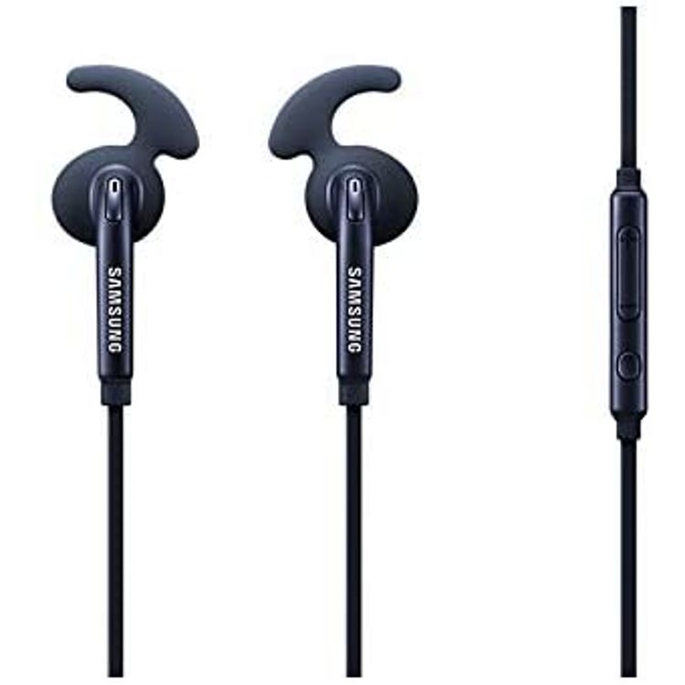 Samsung Hybrid In-ear Fit Earphones with Microphone, ( Ear Tip & Ear Wing Tip ) Wired Headset with High-quality Sound, 3.5mm Headphone Connector, 1.2m Cable - Black