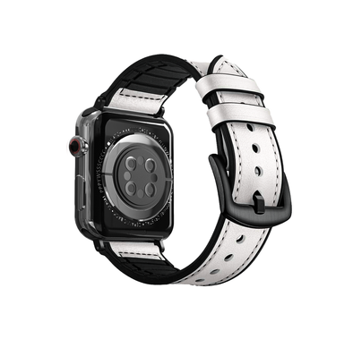 سوار ساعة بورودو آي جارد مصنوع من الجلد والسيليكون لساعة أبل مقاس 42/44/45 مم