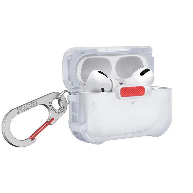 Skinarma Airpods Pro 2 Case Mecha with Layered Hybrid Shell Construction, Secure Magnetic Closure, Precise Openings for Speakers and Charging Port - Frost