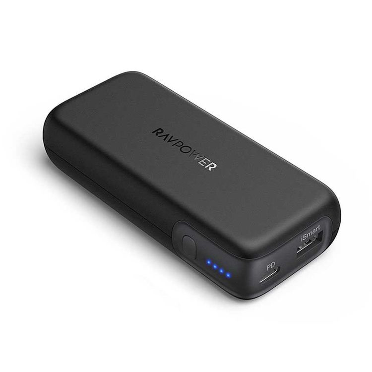 أسود - بنك طاقة محمول بمدخلين من ماركة راف باور