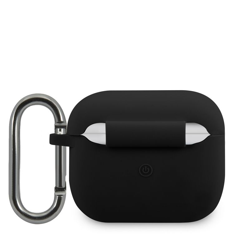 Lacoste Liquid Silicone Airpods Case with Glossy Printing Logo AirPods 3 - Black