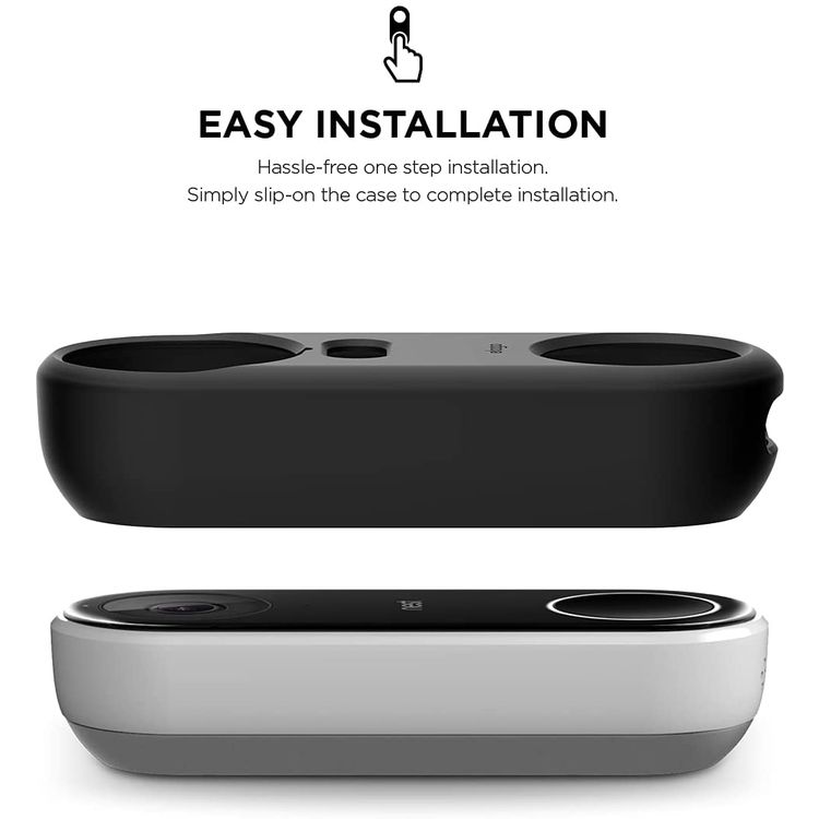 Elago Silicone Case for Nest Hello Doorbell, High Quality, Durable Silicone, Easy to Install, UV Light Protection, Weather Elements Protection, Dust & Scratches Resistant - Black