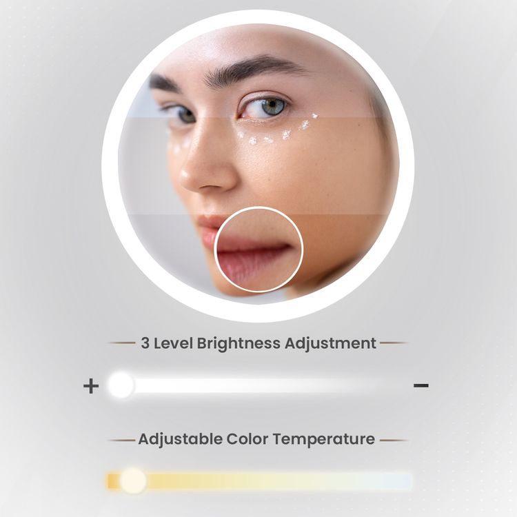 Green Lion Makeup Mirror with Bluetooth Speaker, MagSafe Charger, 3-Level LED Light, Bluetooth Version 5.1, 5000-6500K Color Temperature, 26 LED Beads, 60° Rotation, Type-C Charging Port, ABS & Glass Material - Gold