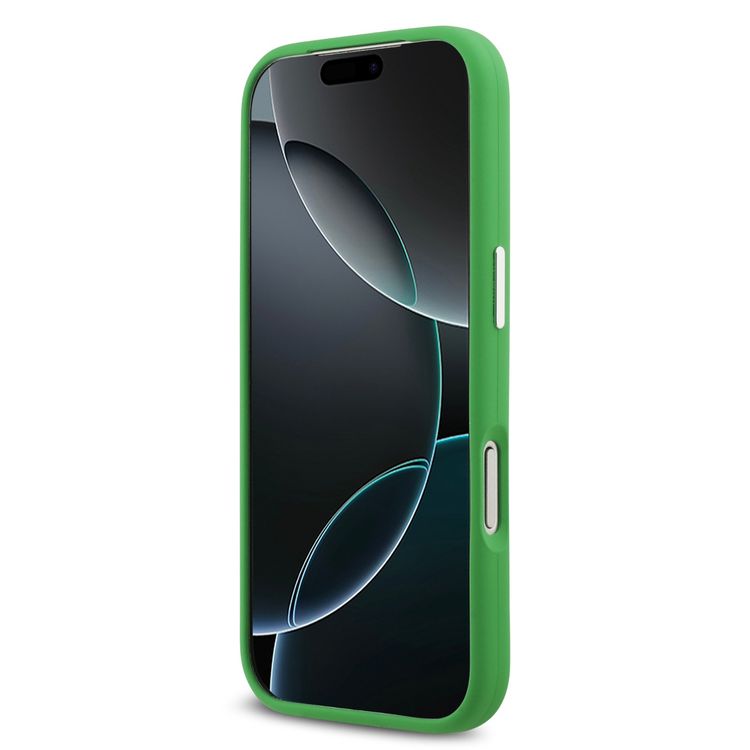 Lacoste MagSafe Silicone Case with Metal Logo for iPhone 17 Pro Max, Drop Protection, Sustainable Packaging, Slim Profile, Easy Snap-On Design - Estragon Green