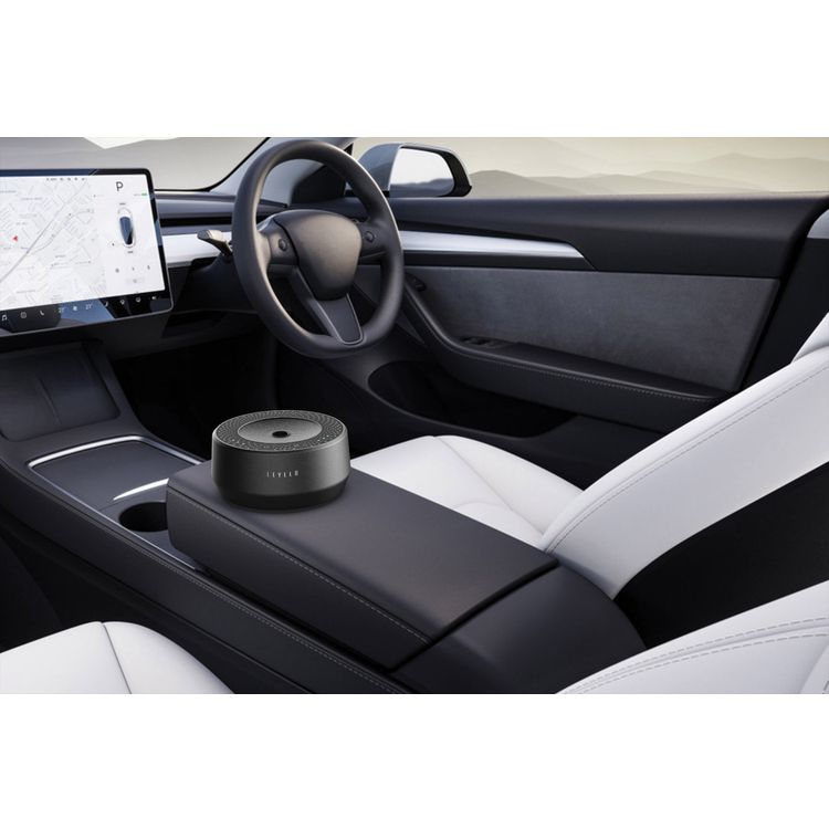 Levelo Car Aroma Diffuser Vapor, Aluminum & Plastic Material, 400mAh Battery Capacity, 9 Hours Working Time, 1 Hour Charging Time - Black