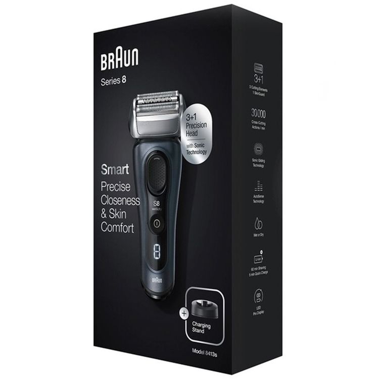 Braun Series 8 8413S Wet & Dry Shaver - Fjord Gray