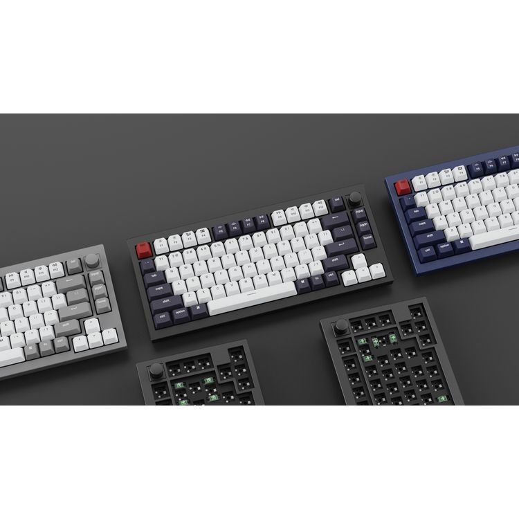 كي كرون لوحة مفاتيح ميكانيكية Q1 QMK Gateron Phantom مزودة بمقبض ومفتاح RGB ومفتاح أحمر وقابل للتبديل السريع المخصص | لوحة مفاتيح ألعاب بتصميم مريح - كحلي