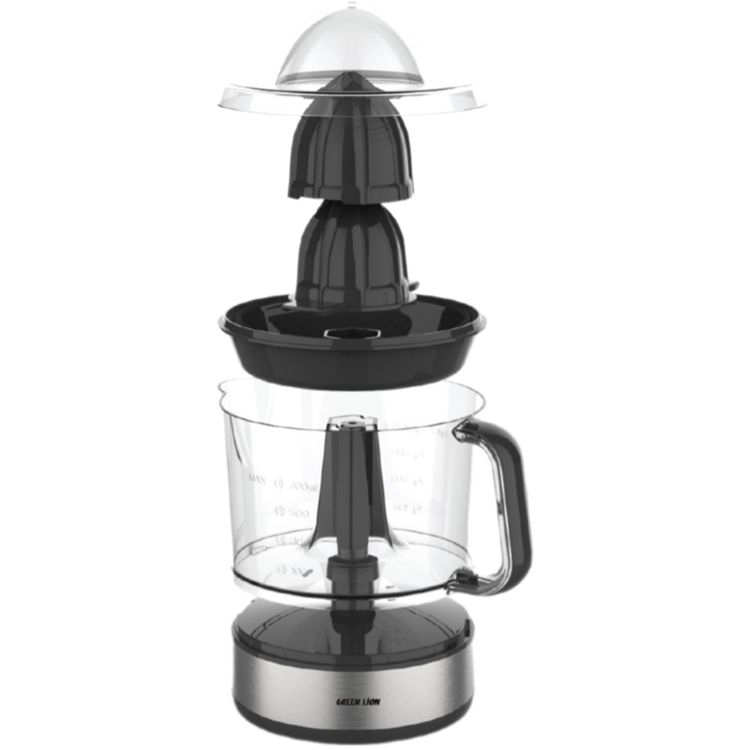 Green Lion Dual Rotation Citrus Juicer with Adjustable Filter, Small and Large Juice Cones, 700mL Capacity, Stainless Steel + AS + PP & ABS Material - Black