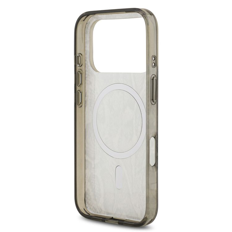 غطاء MagSafe للكمبيوتر الشخصي وTPU بتصميم نمط Phython وشعار كلاسيكي لجهاز iPhone 17 Pro، حماية من الصدمات، قبضة مريحة، تصميم نحيف وخفيف الوزن، تغليف مستدام، سهل التركيب - أسود