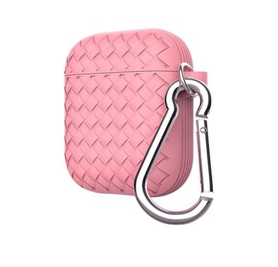 أكس-دوريا نموذج جراب مزدوج متوافق مع ايربودز 1 & 2  |  من المألوف حياكة حافظة إيربودز - وردي