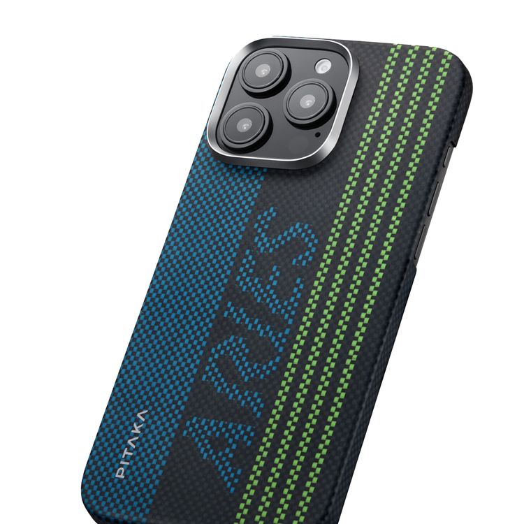 Pitaka Aries Tactile Woven Case for iPhone 16 Pro Max, MagSafe Compatibility, Slim & Lightweight, Secure Grip, Raised Edge Camera - Credit Card