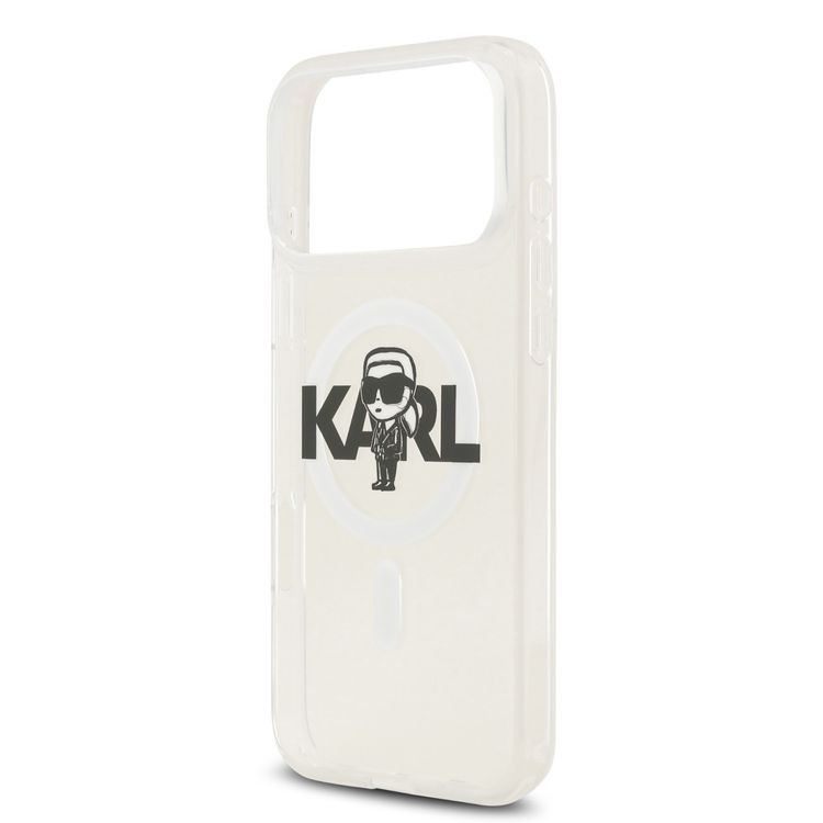 Karl Lagerfeld MagSafe IML Case with Karl Sketch for iPhone 17 Pro Max, Slim Profile, Lightweight Design, Easy Snap-On, Comfortable Grip, Sustainable Packaging, Drop Protection - Transparent