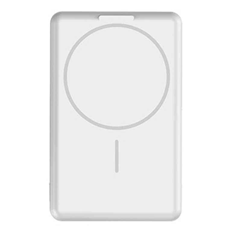 Green Lion Magno Wallet with Built-in 5000mAh Power Bank, Bluetooth Version 5.3, All Over the World Tracking Range, Built-in Kickstand, Lost & Found Tracker, Flight-Approved, Up to 15W Wireless Output, 2 Cards Slot - White