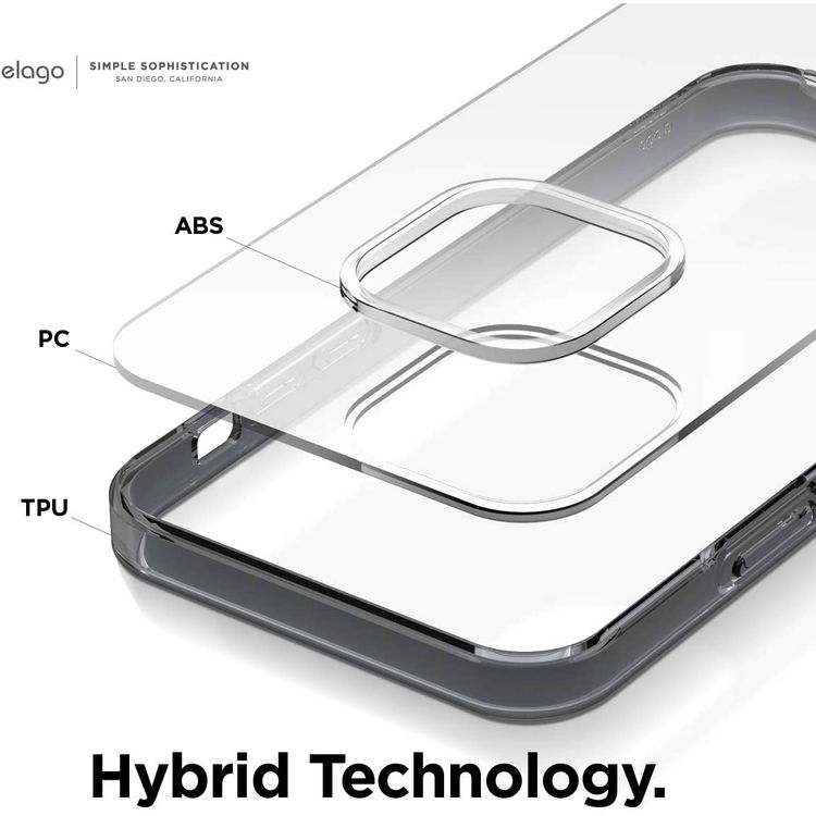 Elago Hybrid Case Compatible for iPhone 12 Pro Max (6.7"), Shock Absorbing Case Suitable Wireless Charging, Screen & Camera Protection - Black