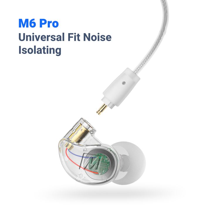 MEE Audio M6 Pro 2nd Generation In-Ear Monitors Headphones Wired + Wireless Combo Pack: Includes Stereo audio Cable and Bluetooth audio Adapter (Clear)