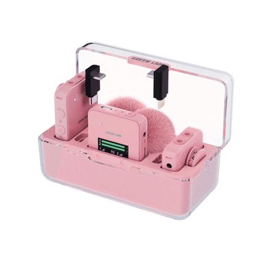 Green Lion GLM Professional Wireless Microphone, 360° Pick up, Compact & Portable, Environment Noise Cancellation - Pink