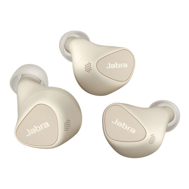 Jabra Elite 5 True Wireless Earbuds, Hybrid Active Noise Cancellation (ANC), Up to 28 Hours Battery Life, Up to 10 m Operating Range, Up to 180 Minutes Charging Time, 6-Mic Call Technology - Gold Beige
