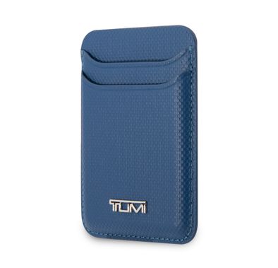 Tumi MagSafe Card Holder with Embossed Balistic Pattern  - Blue
