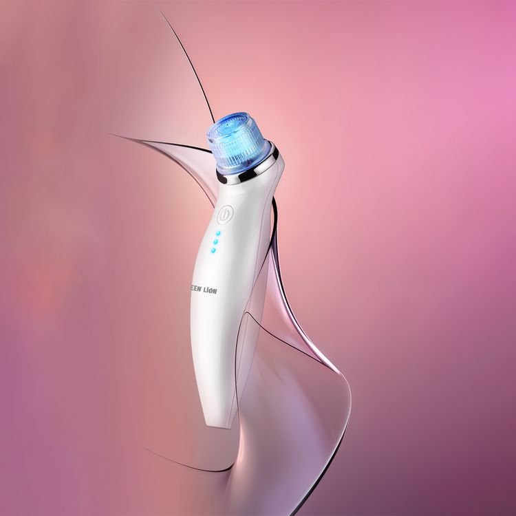 Green Lion BlackHead Remover with 5-in-1 Skin Care Solution, 2.2W Power, 3 Suction Levels, 5 Interchangeable Heads, 1.5 Hours Usage Time, Oil & Acne Control, Massage Function, LED Indicator, Deep Pore Cleansing - White