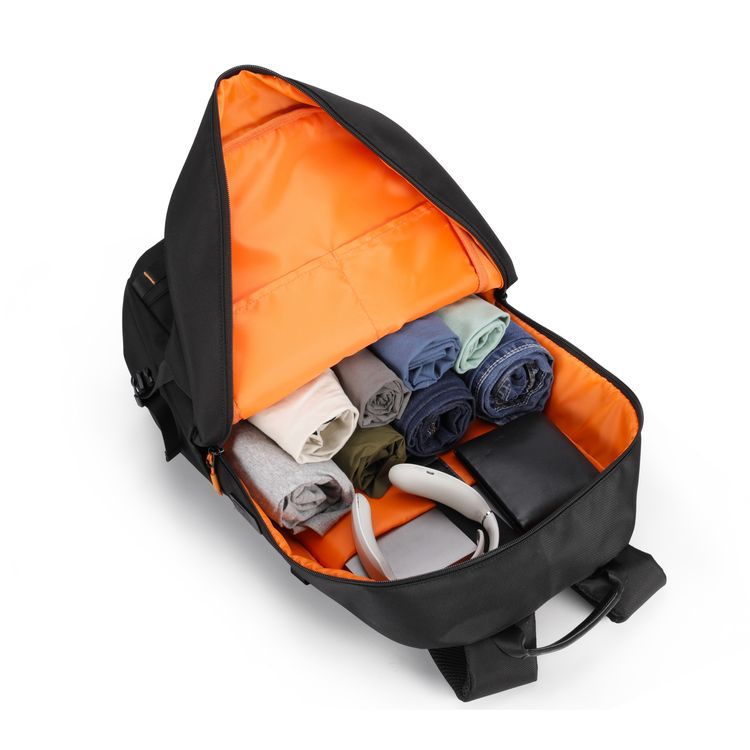 Porodo Gaming PU Laptop Backpack With USB-C Port and PS5 Compartment  - Black/Orange