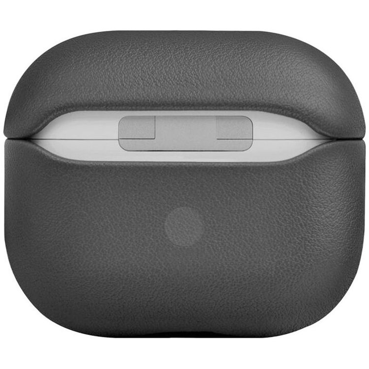 Uniq Terra Geniune Leather Airpod Case with Braided Wrist Strap, Wired and Wireless Charging, Inner Microfiber Lining - Dallas Black