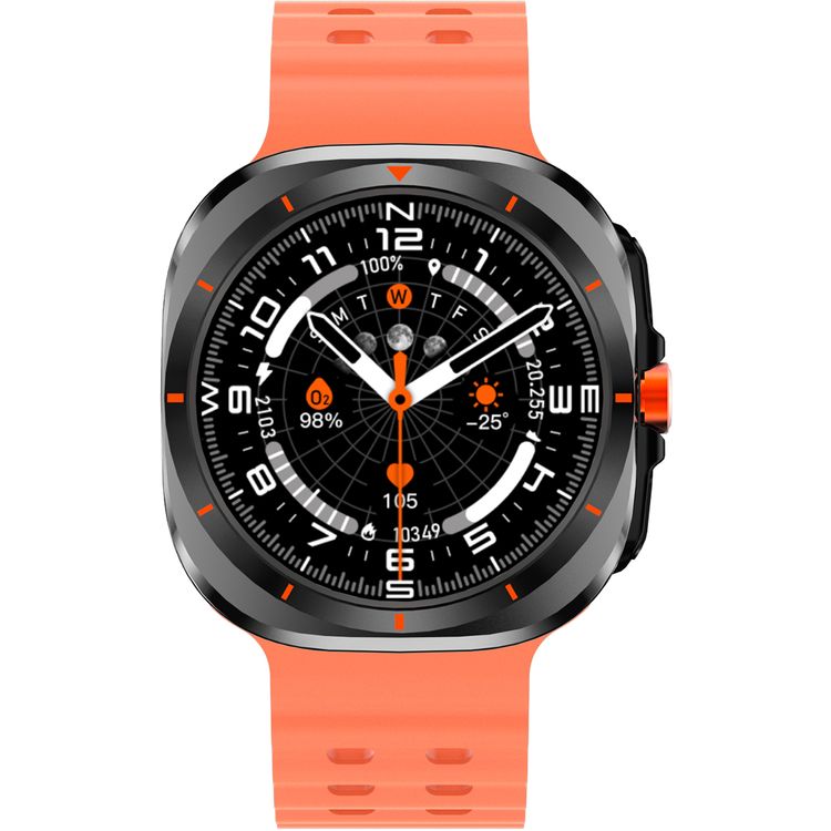 Green Lion Strive Smart Watch with 1.52" IPS Display, Bluetooth Version 5.3, IP65 Waterproof, 5 Days Working Time, Health Monitoring, Sport Modes, 150mAh Battery Capacity, Wireless Charging Type, 2-3 Hours Charging Time, LED Torch, Remote Capture - Orange