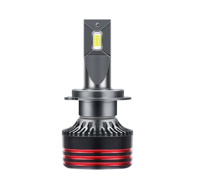Powerology 70W LED Car Headlight Bulbs H7 with 6000 Lumens Brightness, 6500-7000K, 2 Units, Super Bright Light, Heat Dissipation, Easy Installation - Black