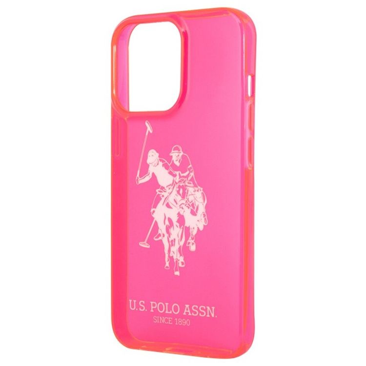 US Polo Assn Full TPU DH Logo Flou Case for iPhone 13 Pro ( 6.1 ) - Pink