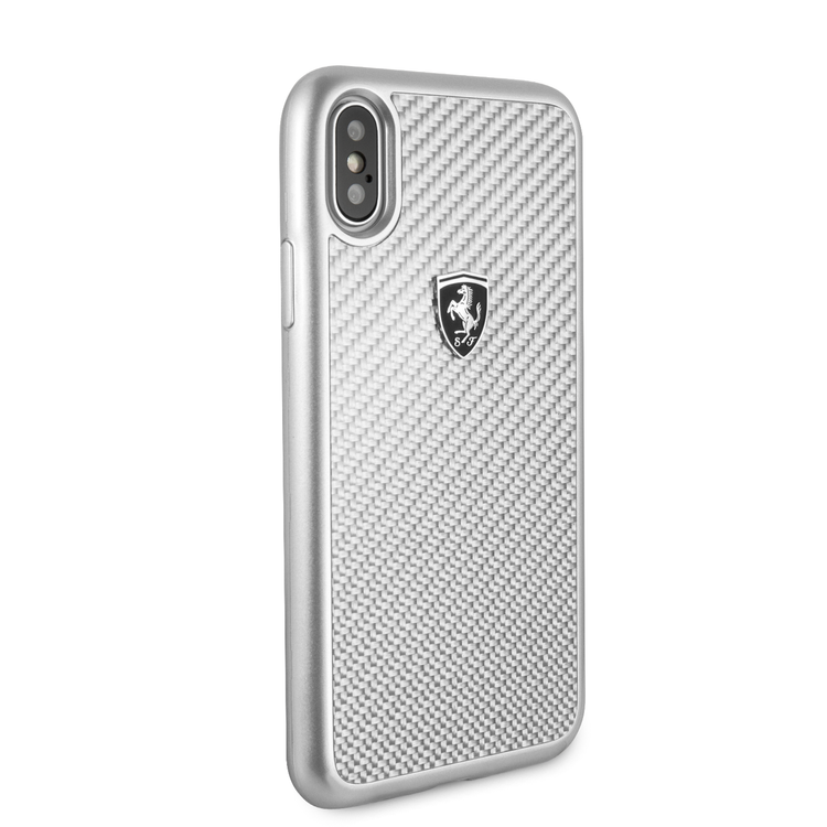 CG Mobile Ferrari Heritage Real Carbon Hard Case for iPhone X - Silver