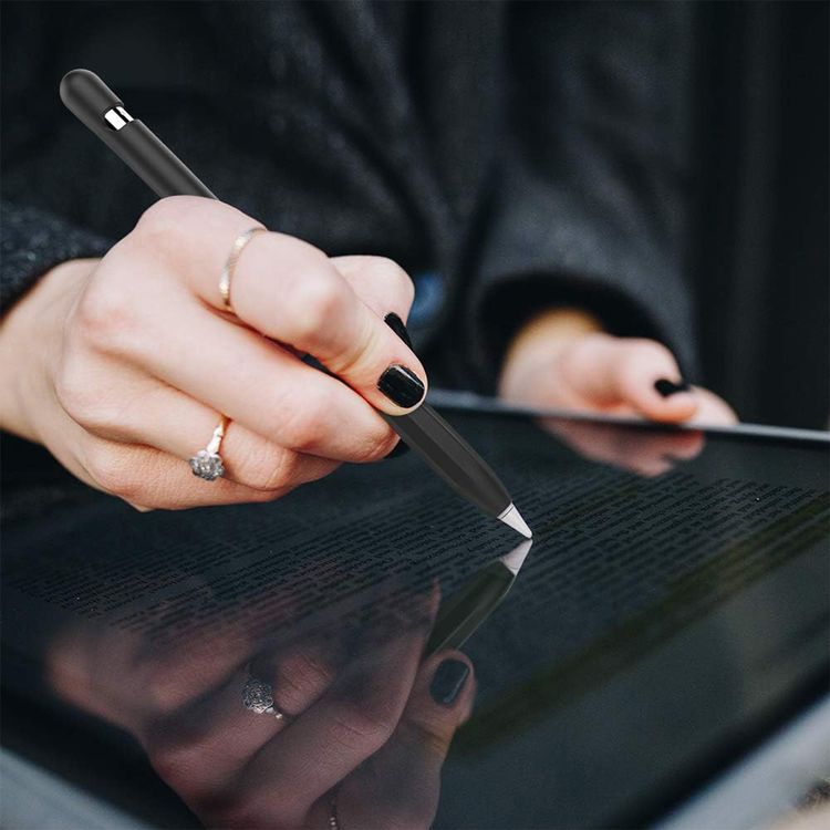 Ahastyle Premium Silicone Anti-Slip Sleeve Protective Cover Skin Compatible for Apple Pencil - Scratch & Dirt Resistance Lightweight Silicone Pen Case - Black